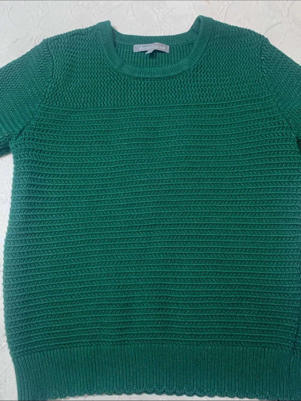 Daniel Rainn Emerald Green Textured Crewneck Sweater